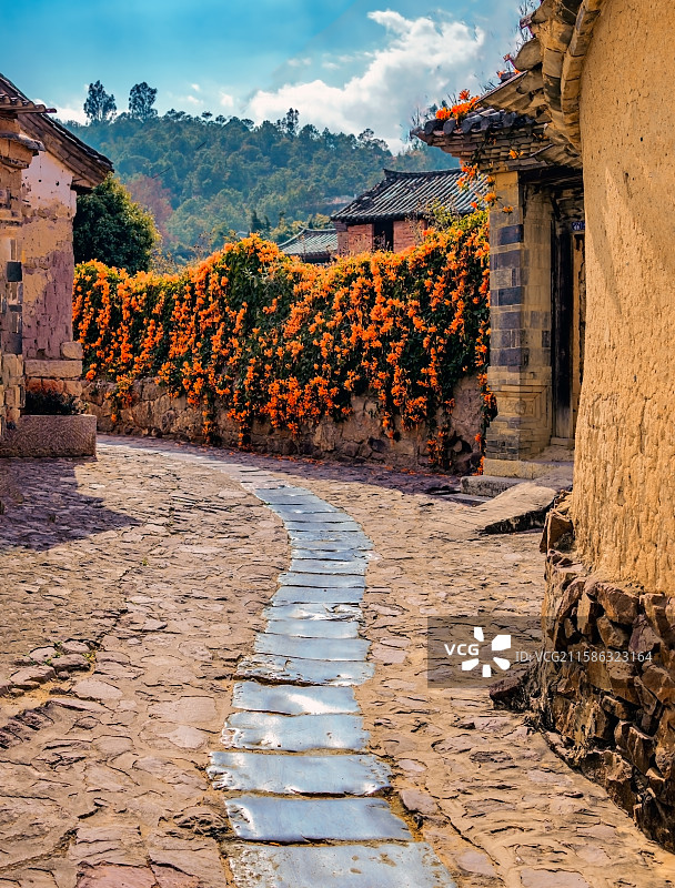 团山古村的小巷图片素材