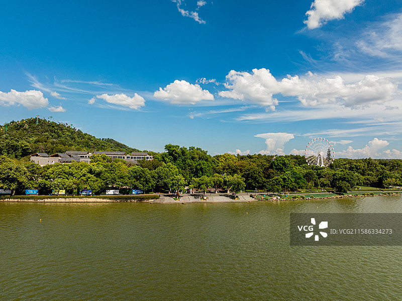 东湖磨山景区航拍图片素材