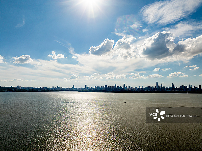 东湖磨山景区航拍图片素材