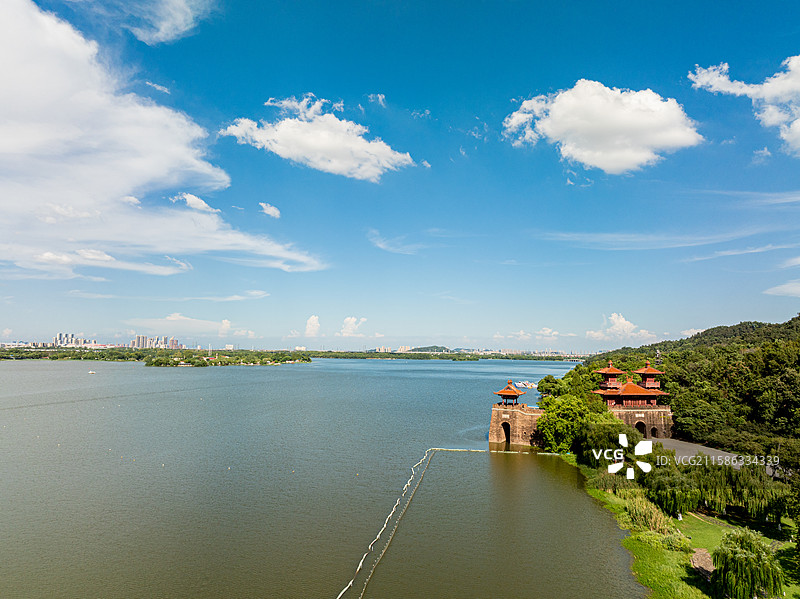 东湖磨山景区航拍图片素材