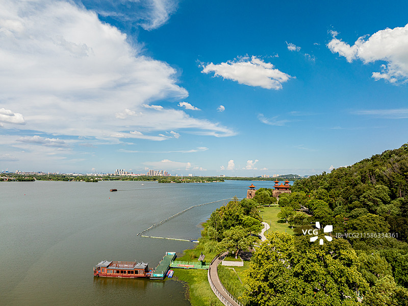 东湖磨山景区航拍图片素材