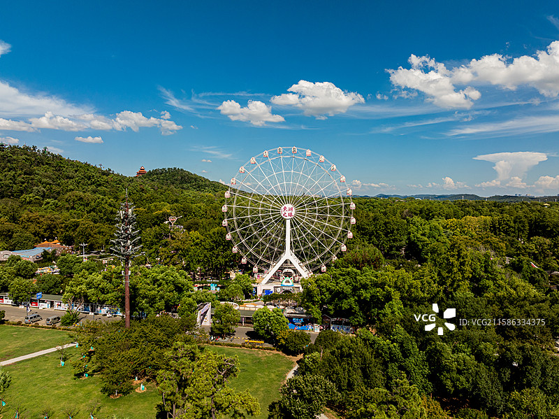 东湖磨山景区航拍图片素材