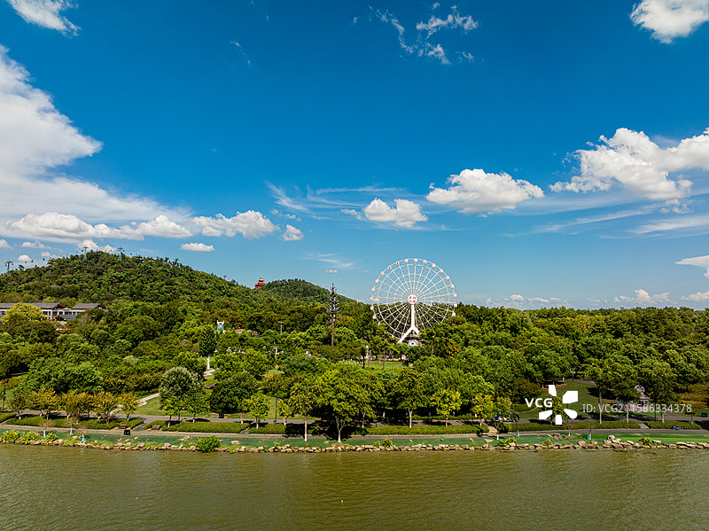 东湖磨山景区航拍图片素材