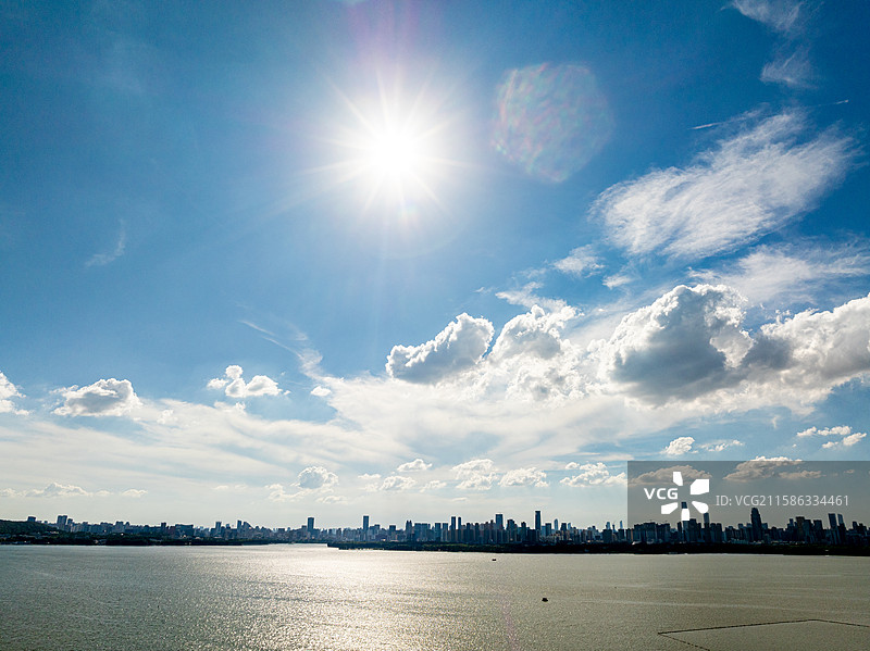 东湖磨山景区航拍图片素材
