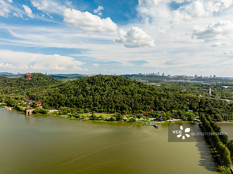 东湖磨山景区航拍图片素材