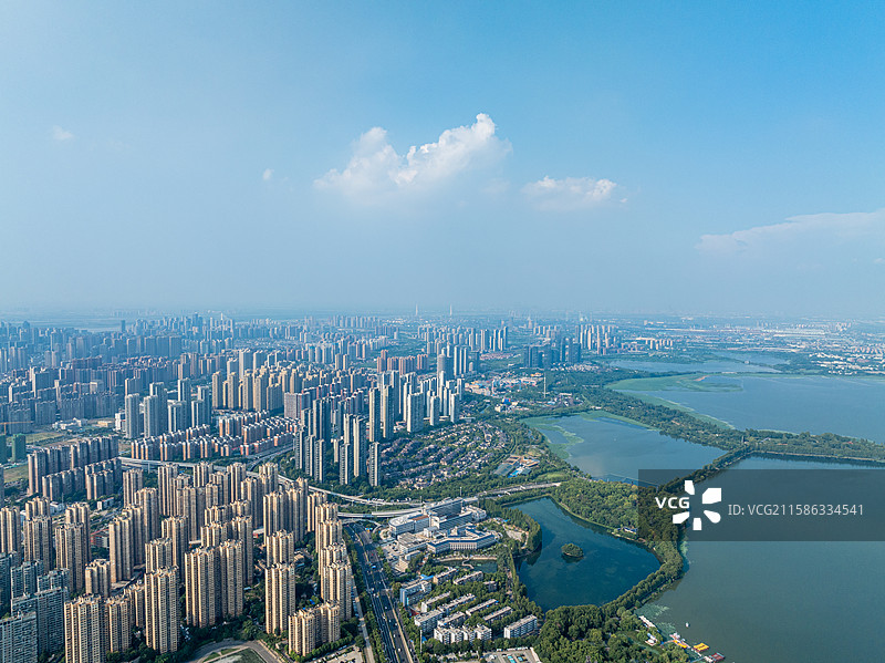 东湖听涛景区航拍图片素材