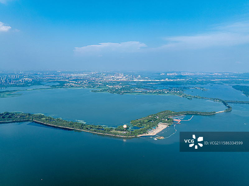 东湖听涛景区航拍图片素材