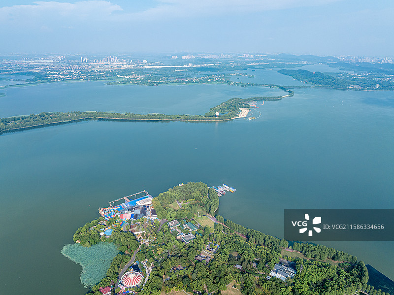 东湖听涛景区航拍图片素材