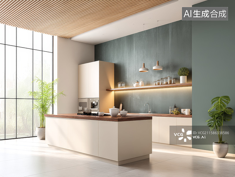 【AI数字艺术】现代简约厨房设计图片素材