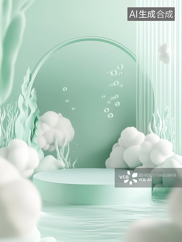 【AI数字艺术】梦幻水下世界舞台图片素材