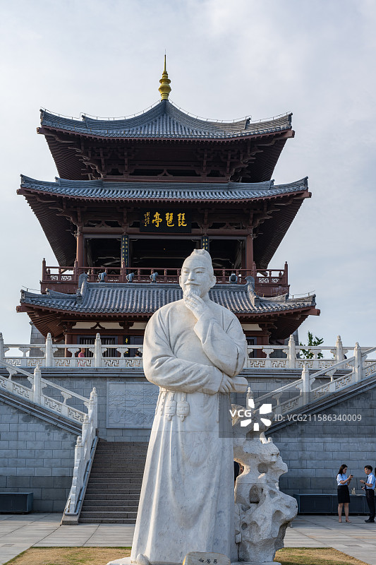 九江，浔阳江头夜送客，江州琵琶亭上望江关图片素材