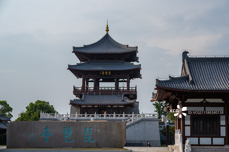 九江，浔阳江头夜送客，江州琵琶亭上望江关图片素材