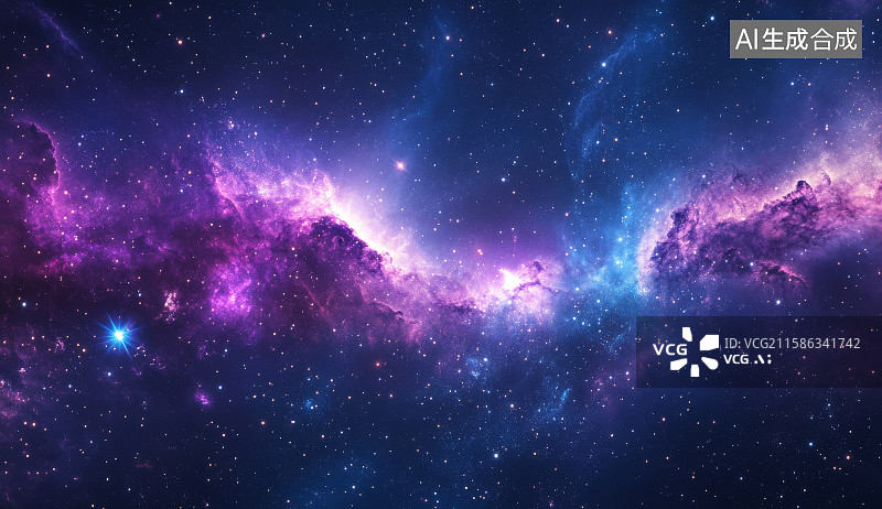 【AI数字艺术】梦幻紫色星空与云端背景素材图片素材