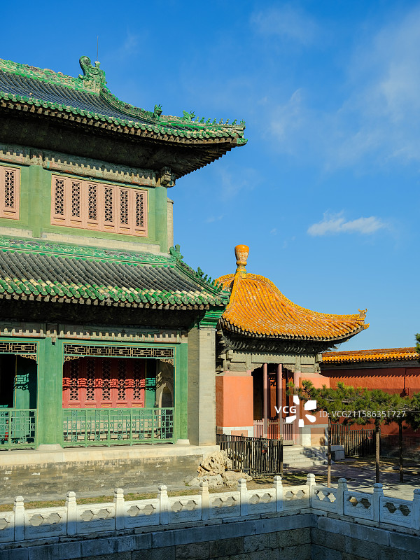 北京故宫博物院（紫禁城）-文渊阁及碑亭图片素材