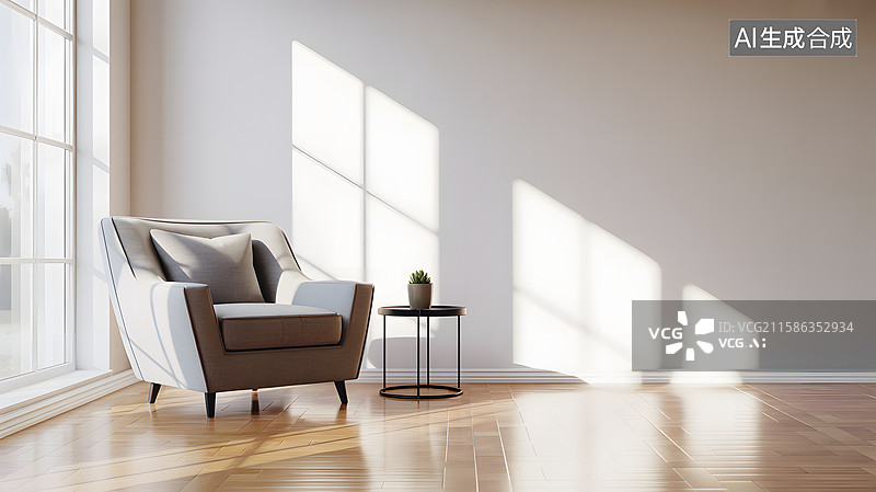 【AI数字艺术】简约室内阳光角落图片素材