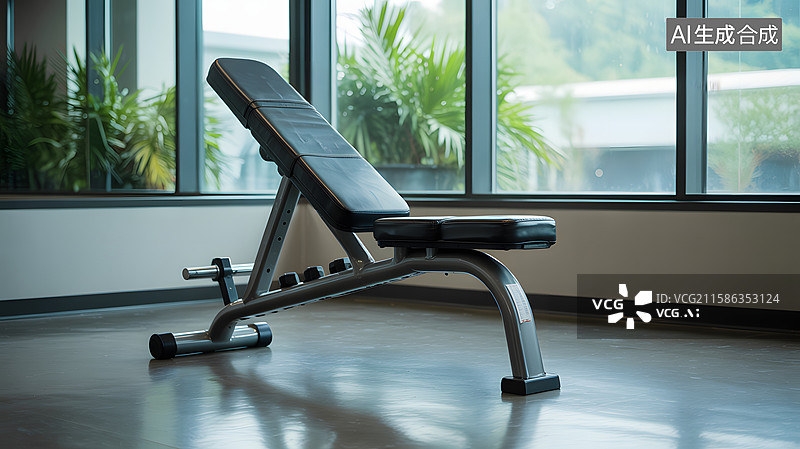 【AI数字艺术】健身房里的健身椅图片素材