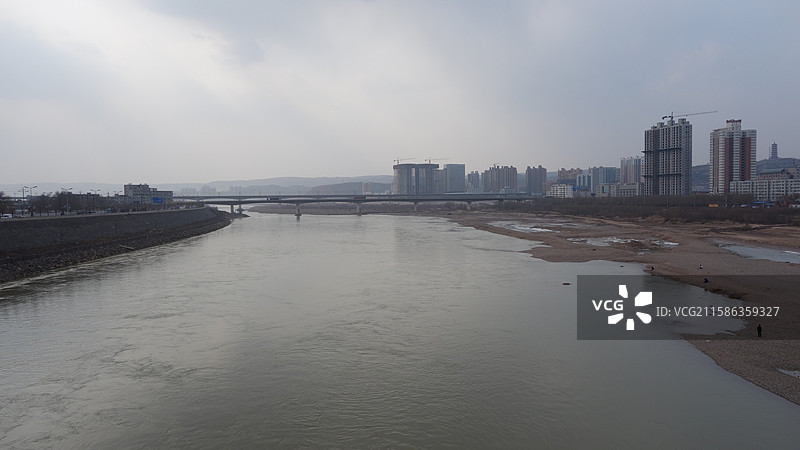 陕西省榆林市府谷县府谷镇府谷老城府州城：府谷保德黄河大桥图片素材