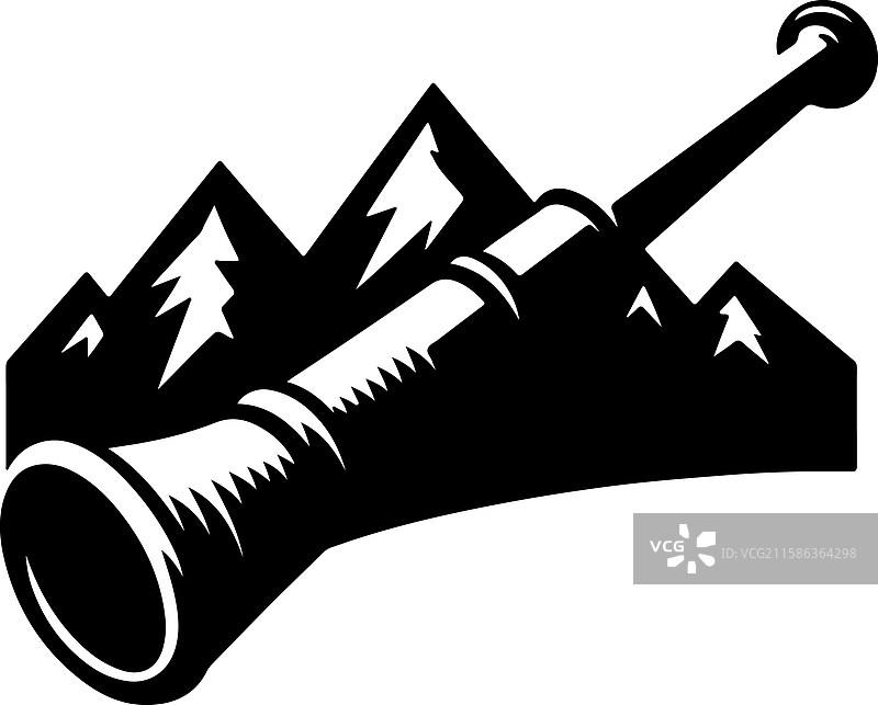 阿尔卑斯号角剪影图片素材