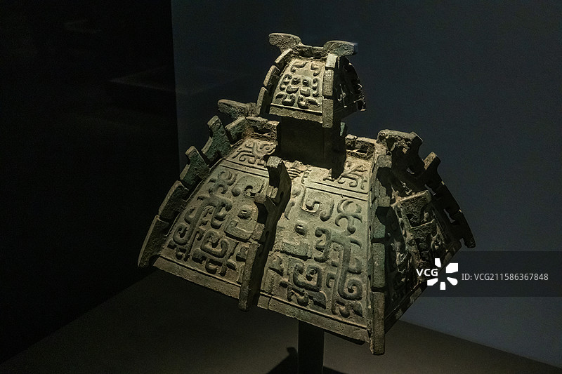 陕西历史博物馆鲁方彝盖西周时期宝鸡市岐山县祝家庄出土图片素材