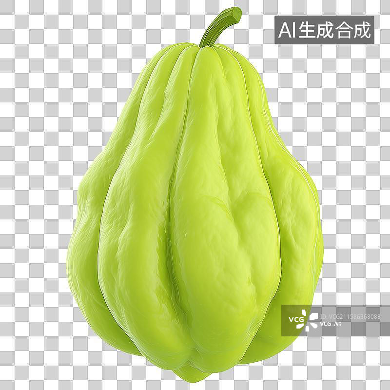 【AI数字艺术】3D风格水果主题之佛手瓜元素图片素材