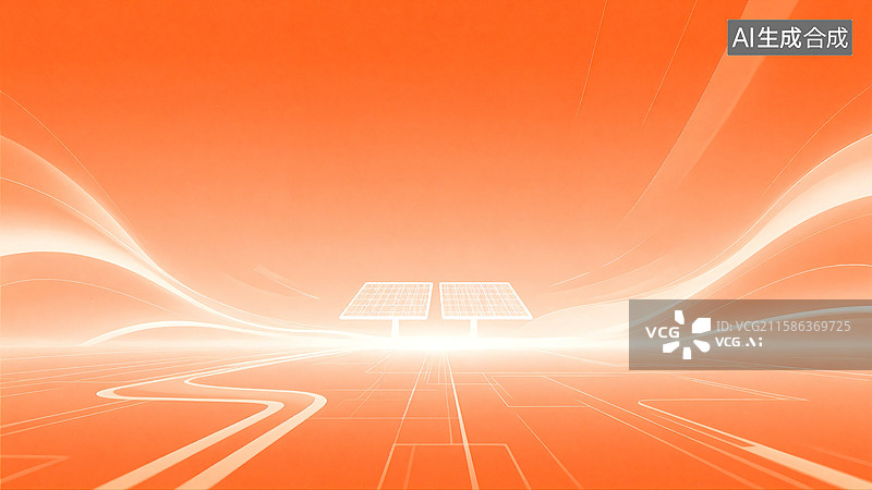 【AI数字艺术】光伏元素科技感背景图片素材