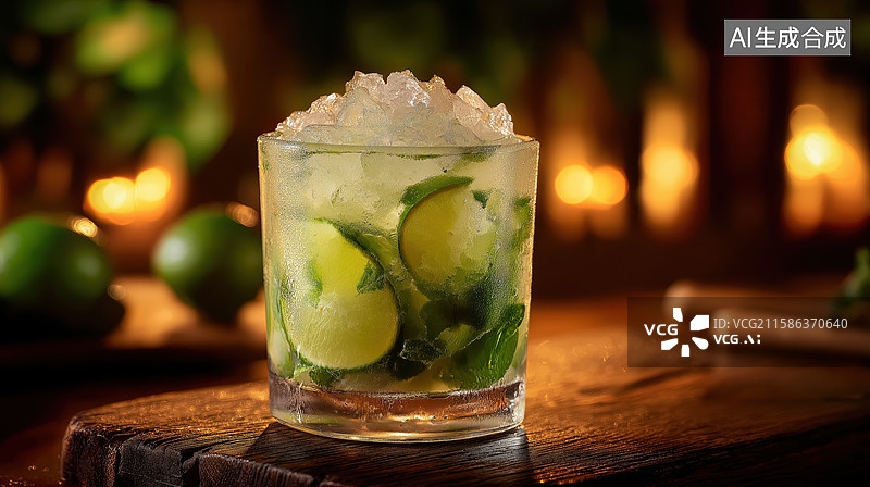 【AI数字艺术】青柠薄荷冰爽饮品图片素材