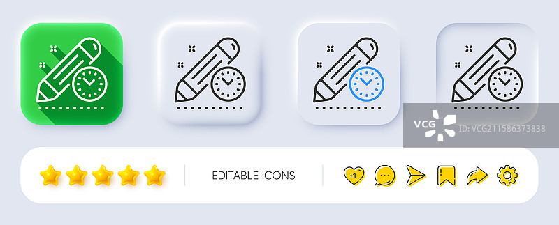 项目截止日期线条图标时间管理标志图片素材