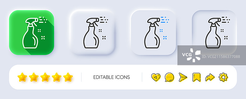 清洁喷雾线条图标洗涤液图片素材