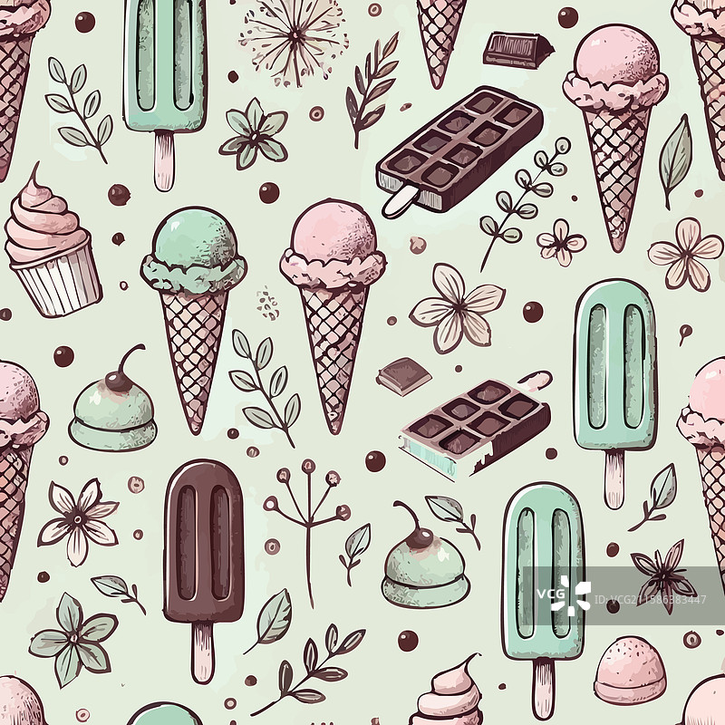 冰淇淋甜点印刷设计图片素材
