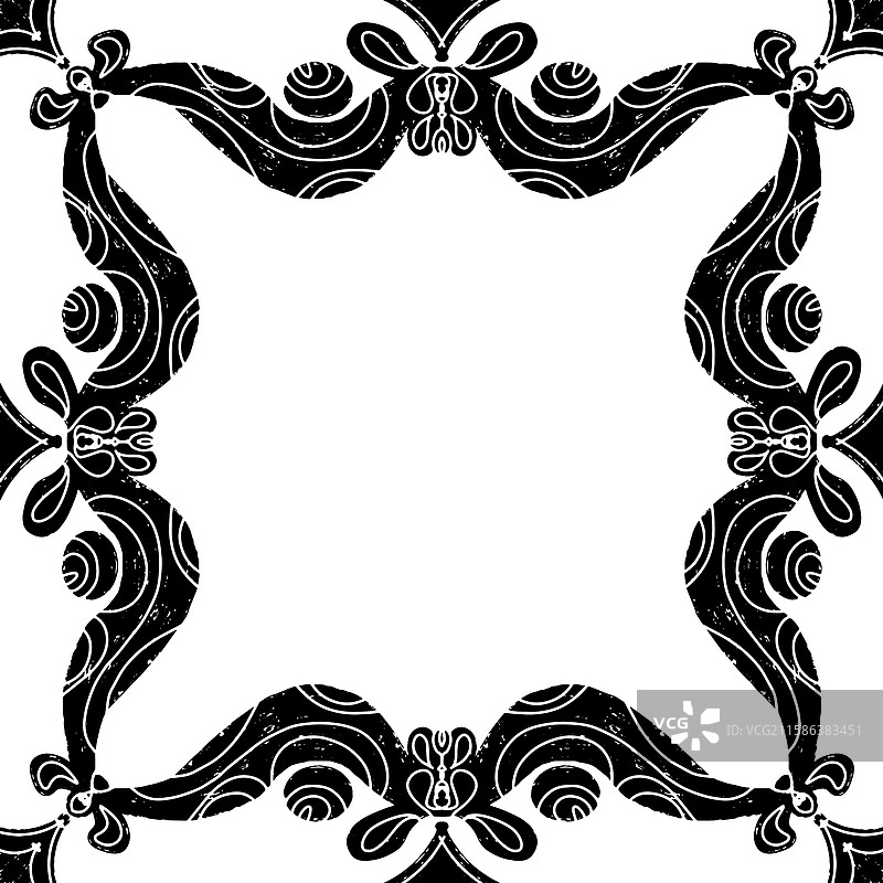 复杂的黑色对称图案图片素材