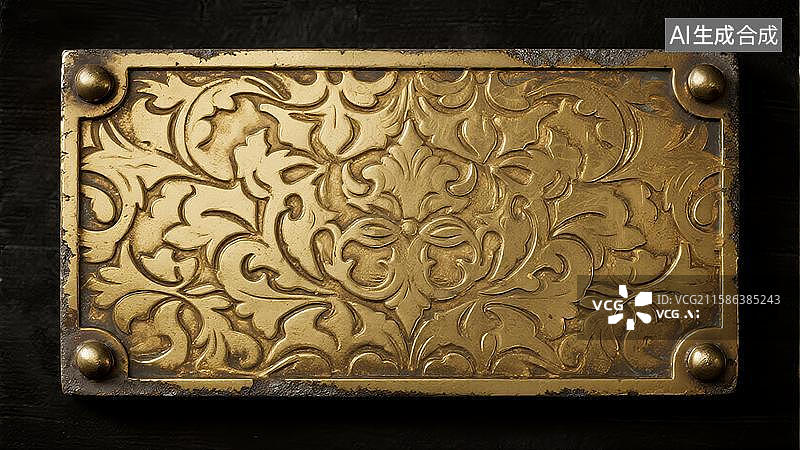 【AI数字艺术】鎏金金色浮雕立体装饰图片素材