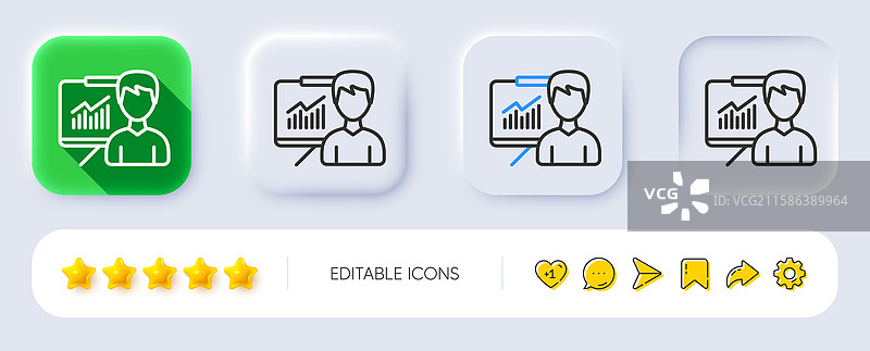 教育演示线条图标，拟物化设计图片素材