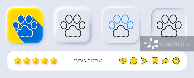 狗爪线条图标 宠物护理标志 朦胧风格图片素材