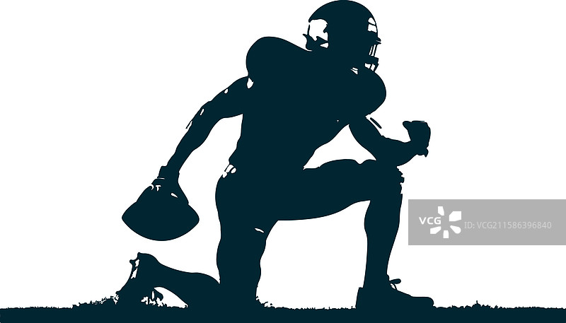 美式足球运动员剪影图片素材