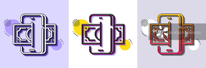 网络钓鱼线条图标，金钱诈骗犯罪标志图片素材