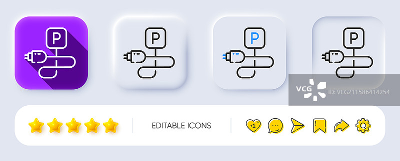 电动车充电停车线图标图片素材