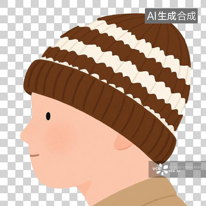 【AI数字艺术】治愈系手绘插画，毛线针织帽子，秋天，冬天，免抠元素图片素材