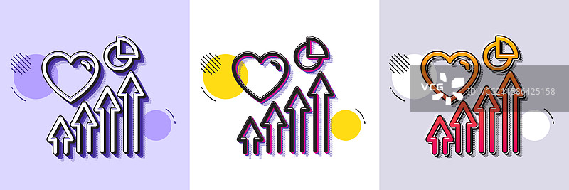 心跳线图标 心跳图表增长标志图片素材