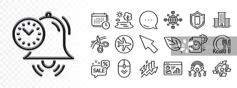 卡路里SEO统计和折扣气泡线图片素材