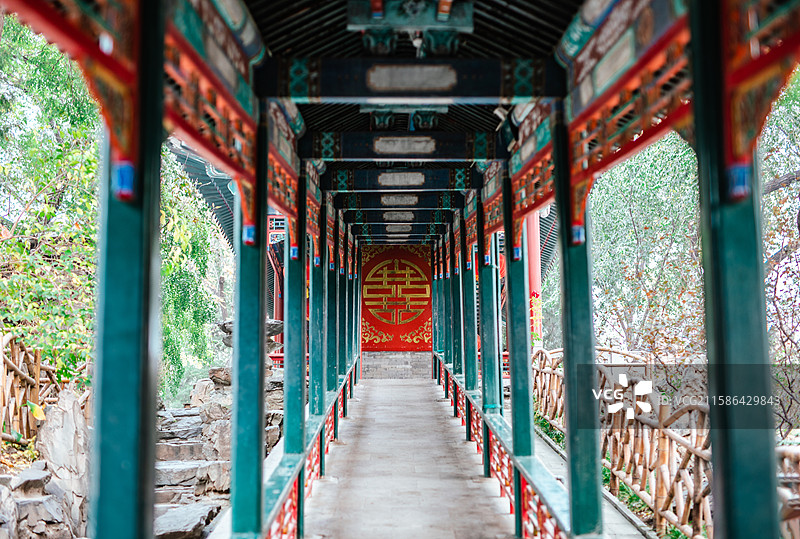 北京恭王府后花园古建筑景观图片素材