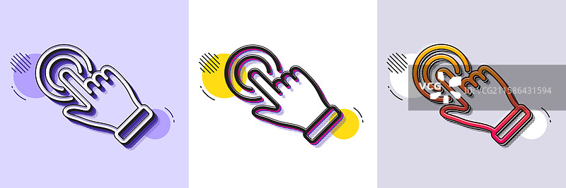 触摸屏手势线条图标点击手势图片素材