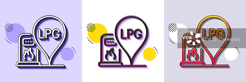 加油站线条图标，填充液化石油气站图片素材