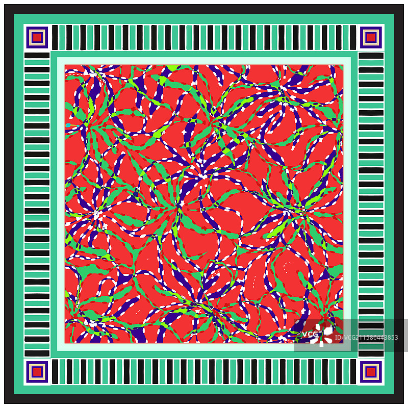 方形花卉迷彩缝合印花纹理图片素材