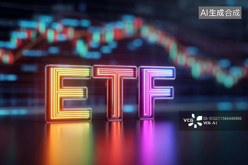 【AI数字艺术】交易所交易基金的3D彩色渲染展示图片素材