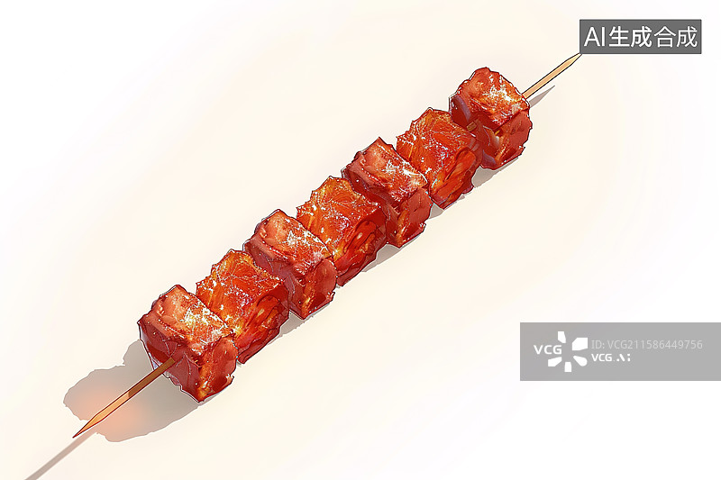 【AI数字艺术】白色背景下的烤肉插画图片素材