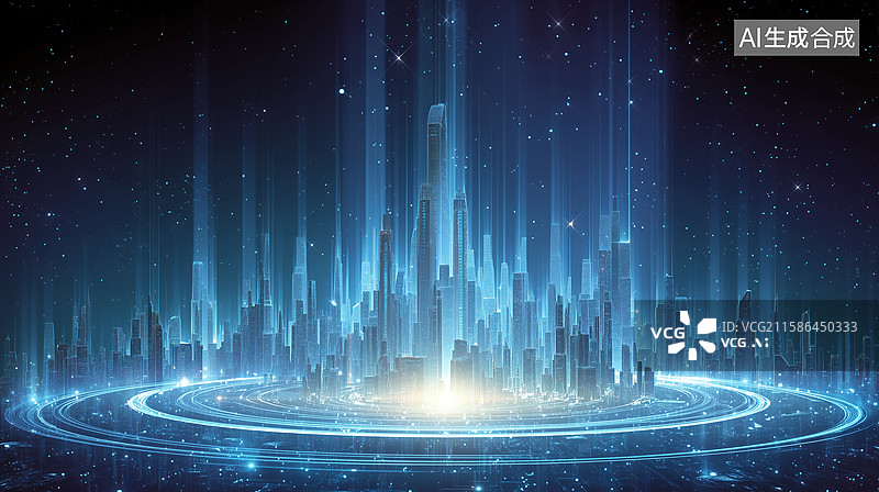 【AI数字艺术】透明未来都市图片素材