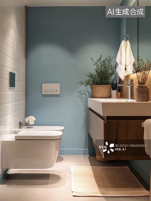 【AI数字艺术】现代简约浴室设计图片素材