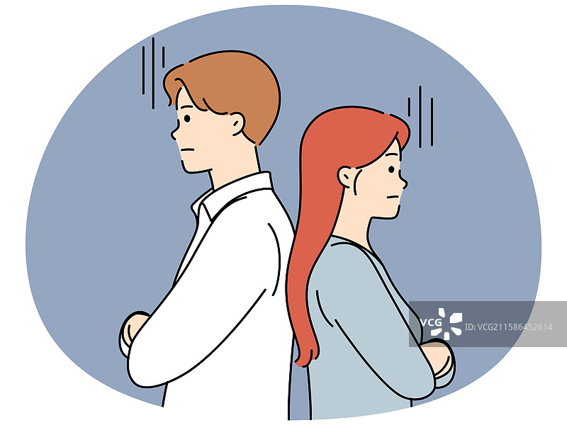 不快乐的情侣避免交谈图片素材