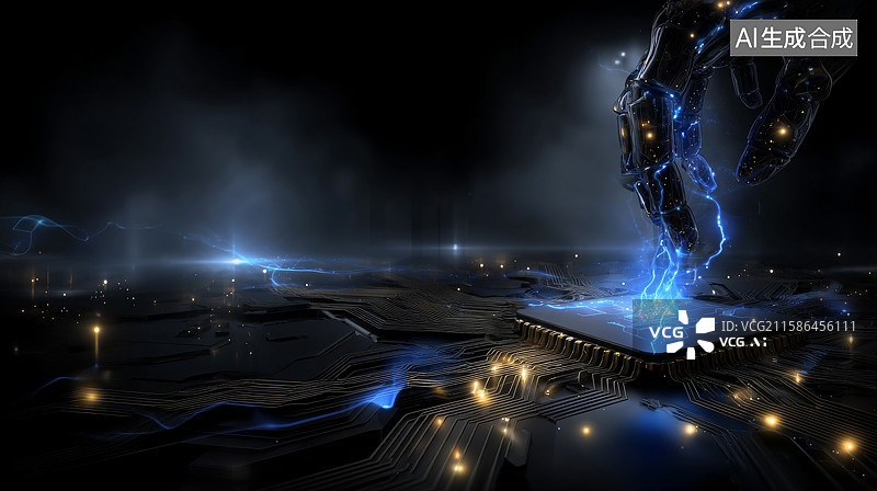 【AI数字艺术】未来科技场景中的神秘机械生物图片素材