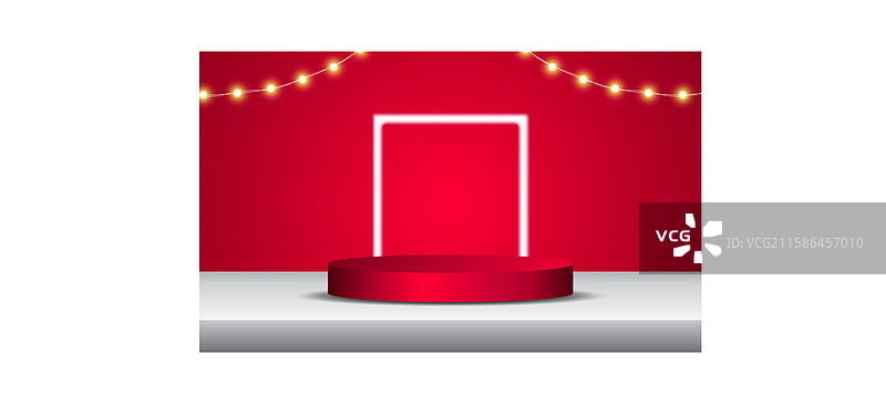 3D 真实感圆柱形讲台背景图片素材